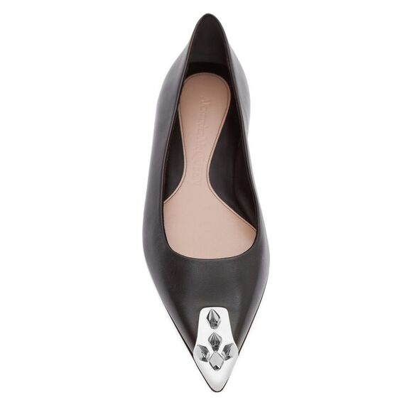 Alexander McQueen Leather Punk Stud, Ballerina Flats, New, Size 37 - Picture 6 of 12